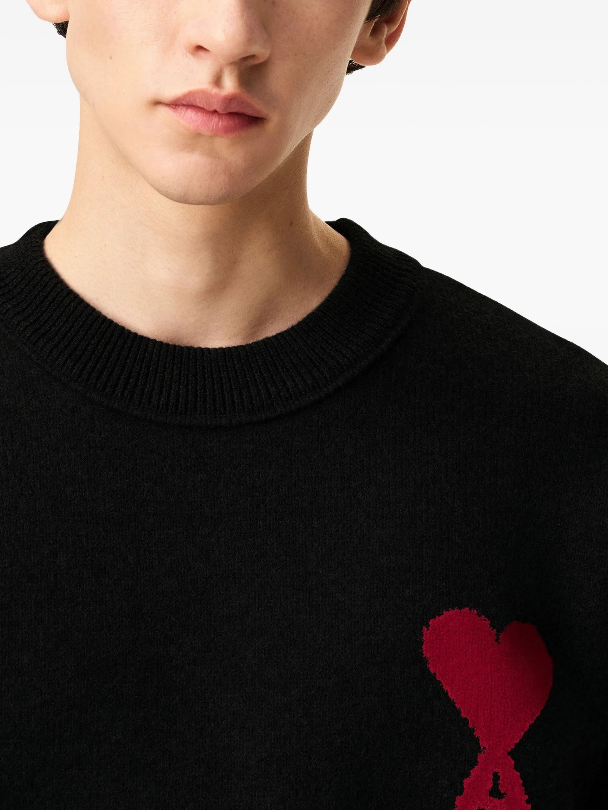 あ*可様 AMI Oversize Sweater Black Red Lサイズ AMI - ADC Crewneck Sweater Black – Anrosa Store