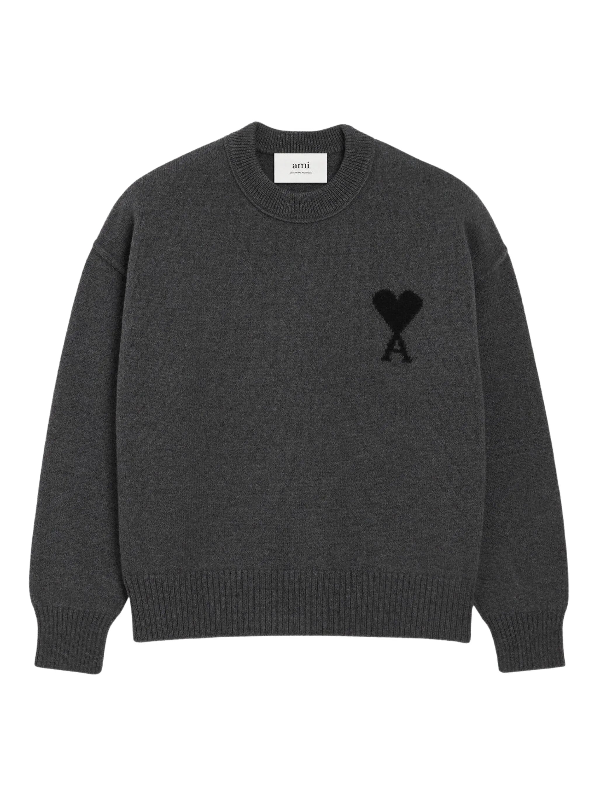 AMI - ADC Crewneck Sweater Gris Chine/Noir – Anrosa Store AMI - ADC Crewneck Sweater Gris Chine/Noir – Anrosa Store