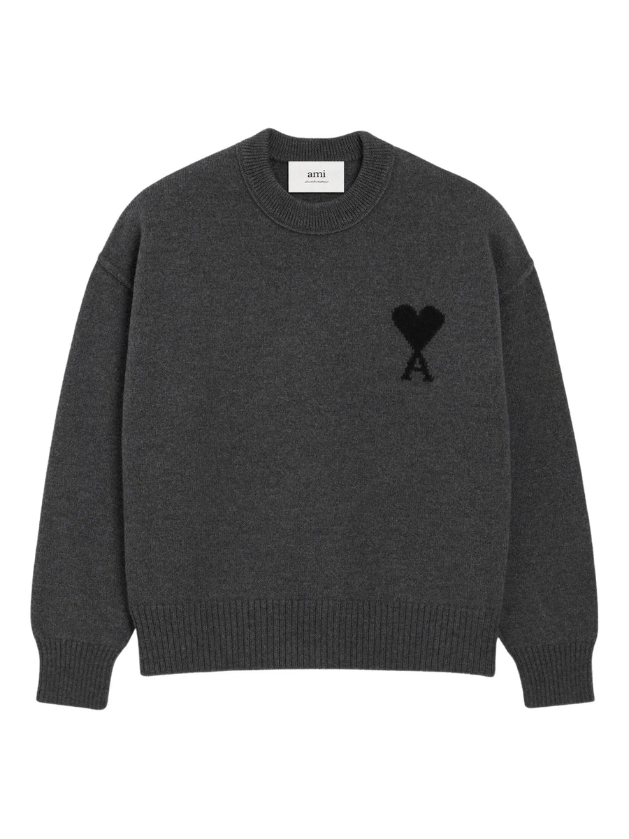 AMI - ADC Crewneck Sweater Gris Chine/Noir – Anrosa Store