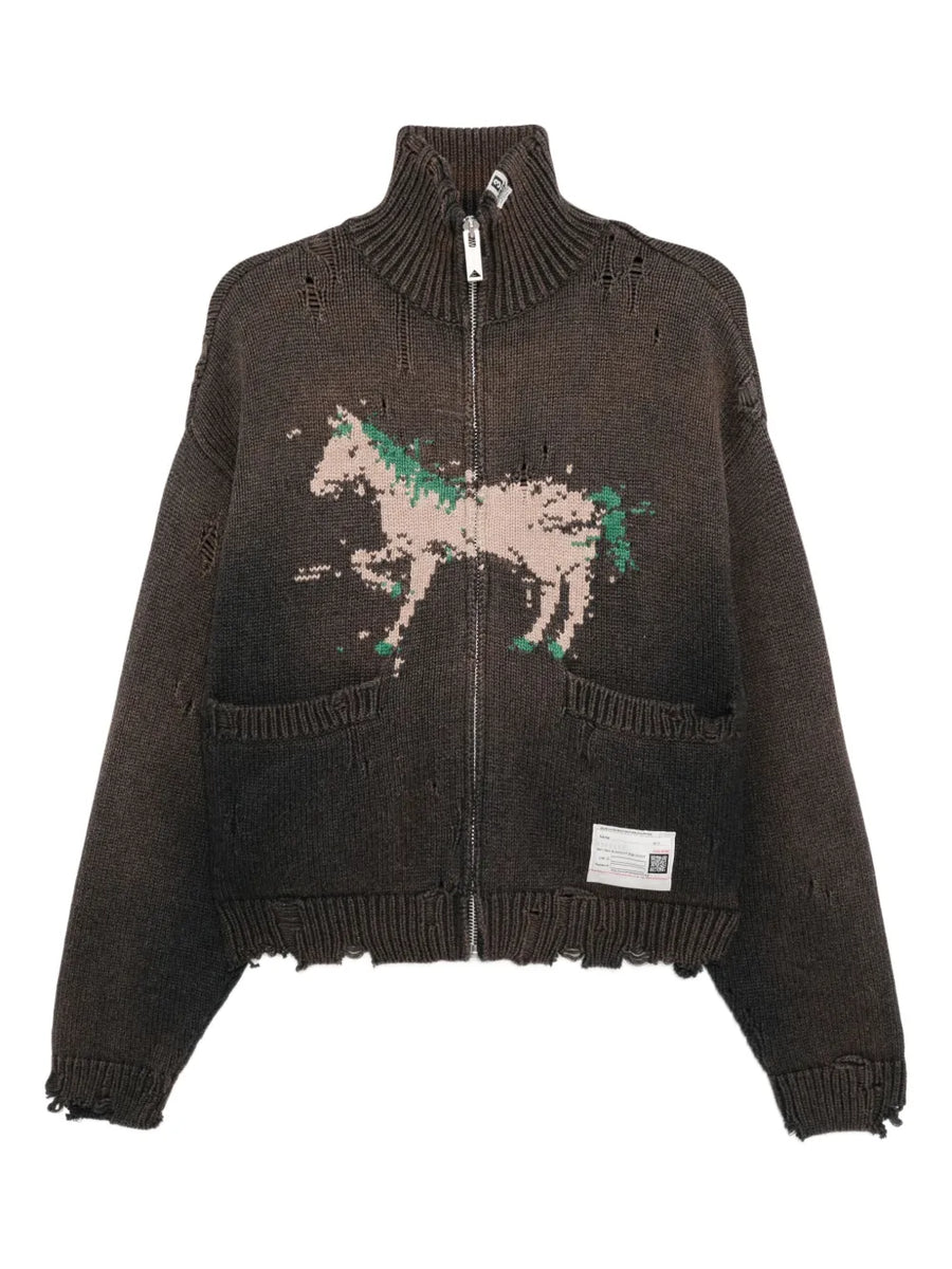 MAISON MIHARA YASUHIRO - Hoose Jacquard Knit Cardigan Black