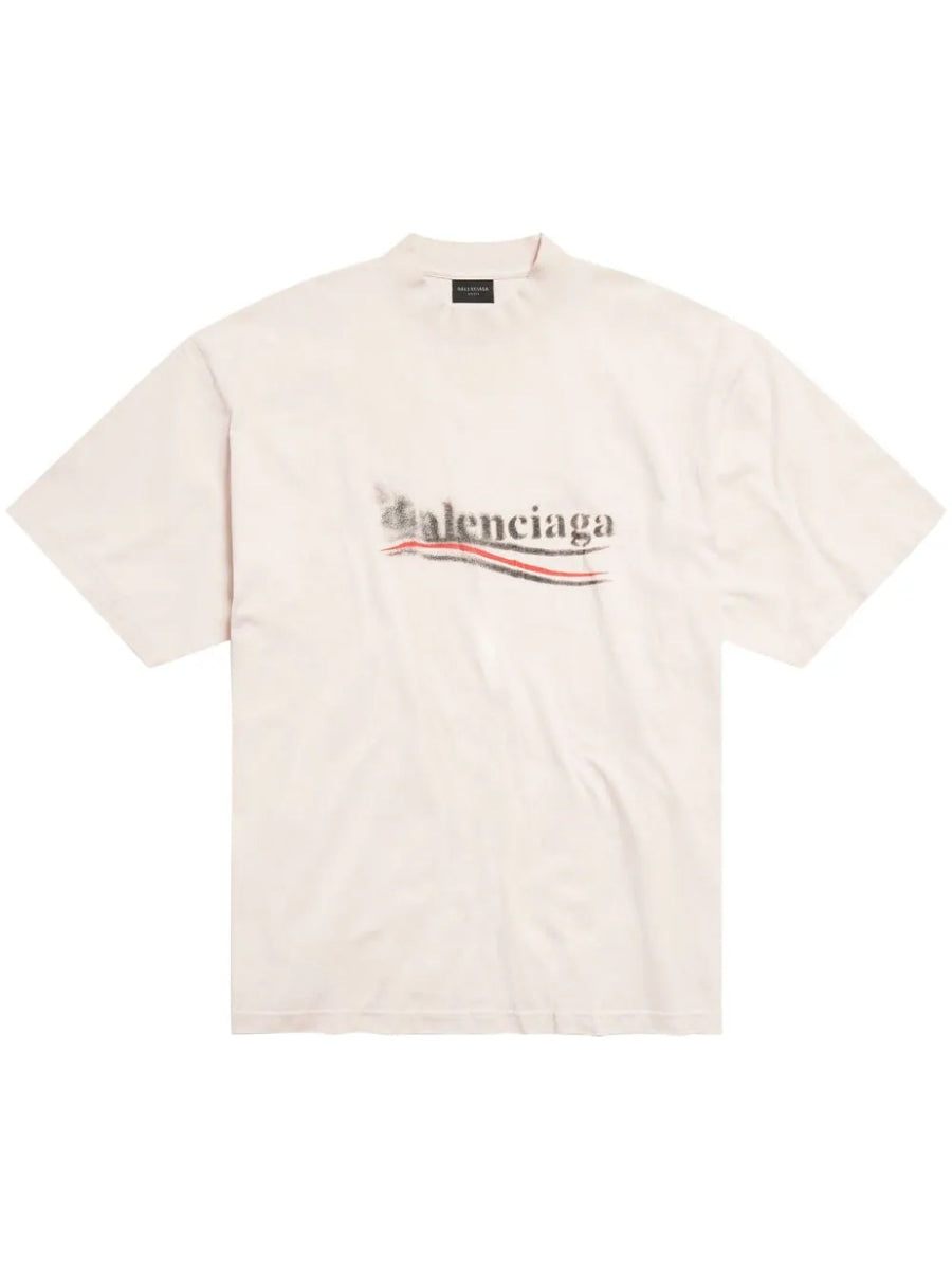 バレンシアガ BALENCIAGA Political Stencil カットソー 衣料品 トップス コットン メンズ レディース ホワイト系 【中古】 BALENCIAGA（バレンシアガ） Political Stencil ブランドオフ コットン