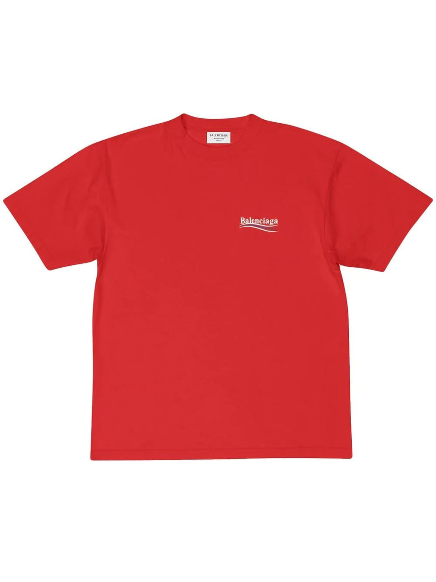 BALENCIAGA - Logo T-shirt Medium Fit Bright Red