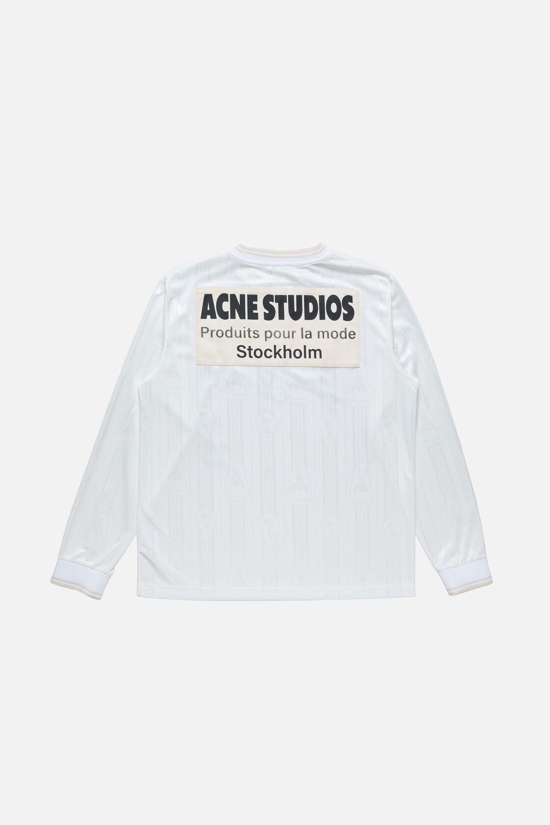 【即日発送】acne studios ポロシャツ 長袖 オフホワイト Logo cotton jersey polo shirt in grey - Acne Studios | Mytheresa