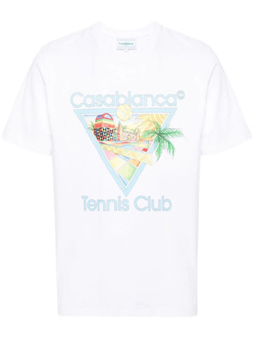 CASABLANCA - Afro Cubism Tennis Club Printed T-Shirt White