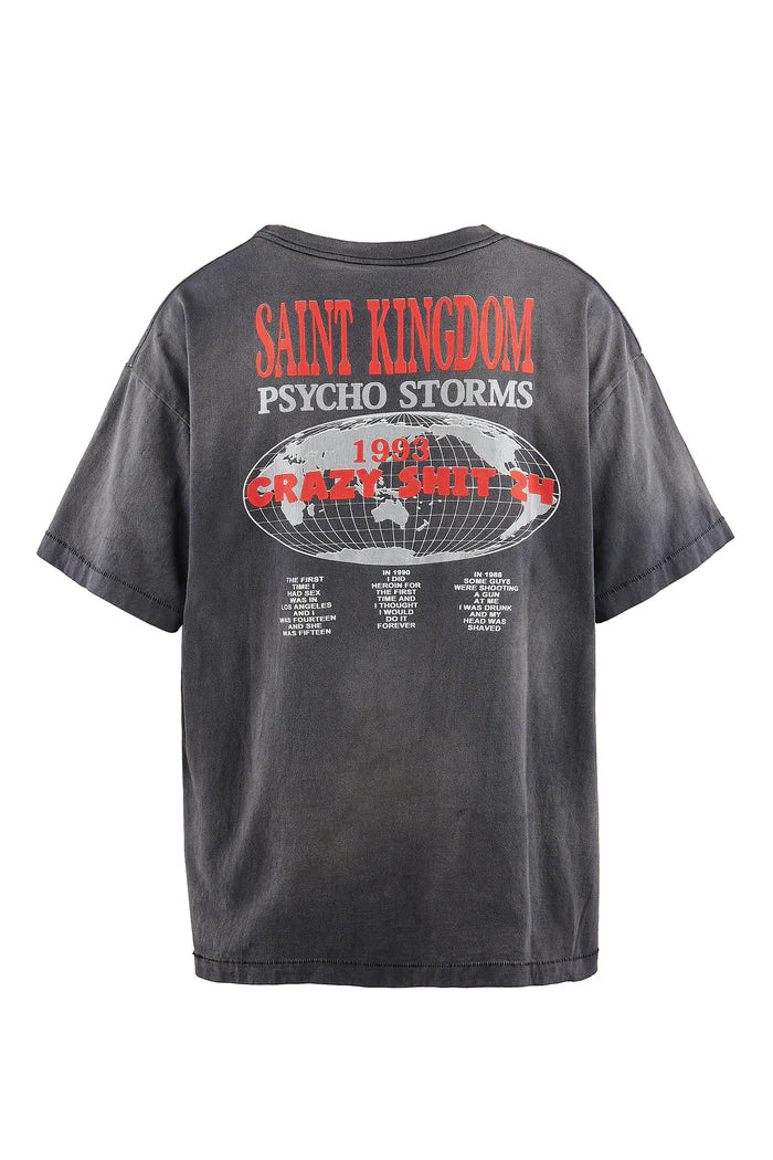 [Saint Mxxxxxx × LASTMAN] ST KINGDOM 半袖Tシャツ SAINT Mxxxxxx - Lastman Saint Kingdom Black – Anrosa Store