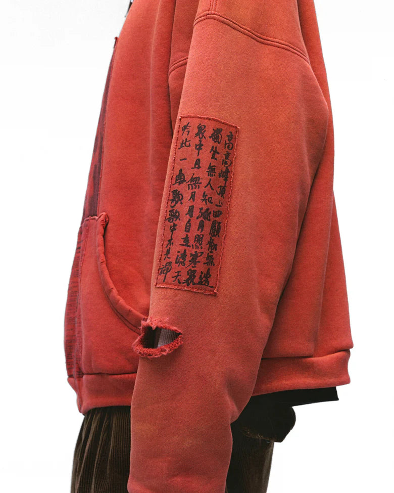 ENFANTS RICHES DEPRIMES - Anti Proces Thermal Lined Zip Hoodie Red ENFANTS RICHES DEPRIMES - Anti Proces Thermal Lined Zip Hoodie Red