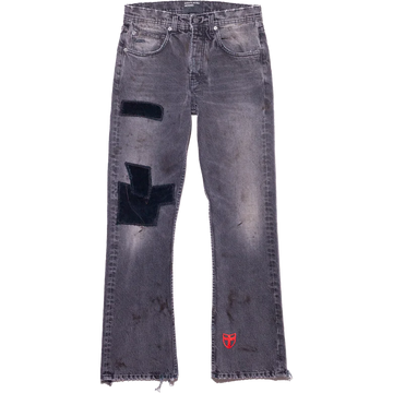 ENFANTS RICHES DEPRIMES - Patchwork Flare Jeans Black