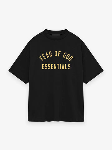 ESSENTIALS - Jersey Crewneck T-Shirt Black