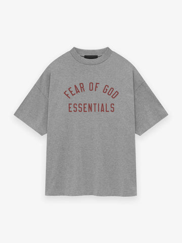 ESSENTIALS - Jersey Crewneck T-Shirt Dark Heather