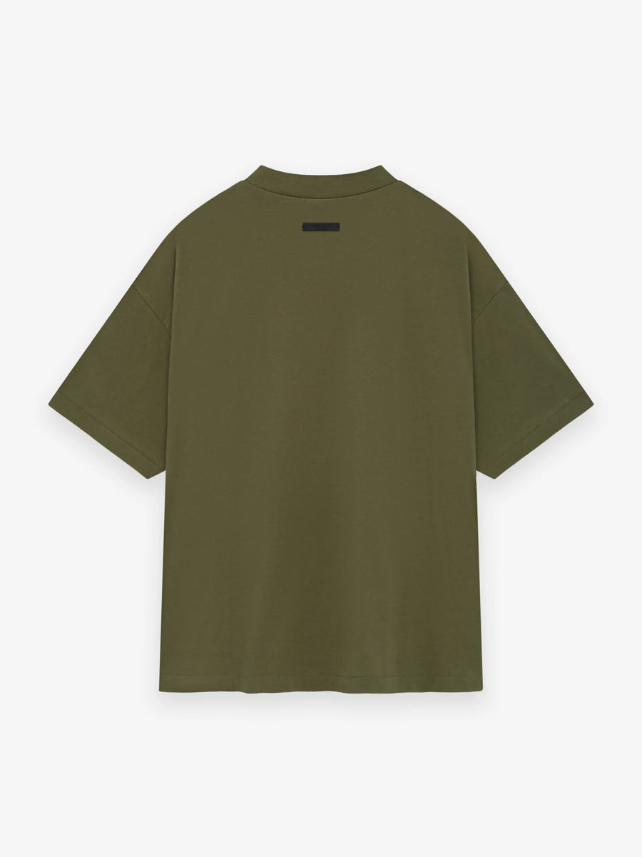 ESSENTIALS - Jersey Crewneck T-Shirt Military