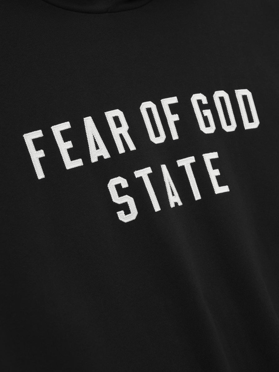 ESSENTIALS - 90's Fit Fleece Hoodie Jet Black