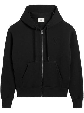 AMI - ADC Embossed Zip Hoodie Black