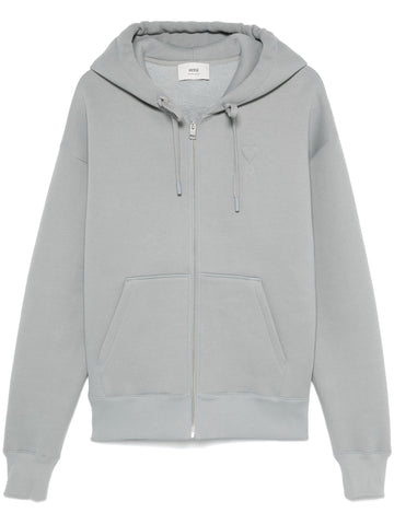 AMI - ADC Embossed Zip Hoodie Clay Blue