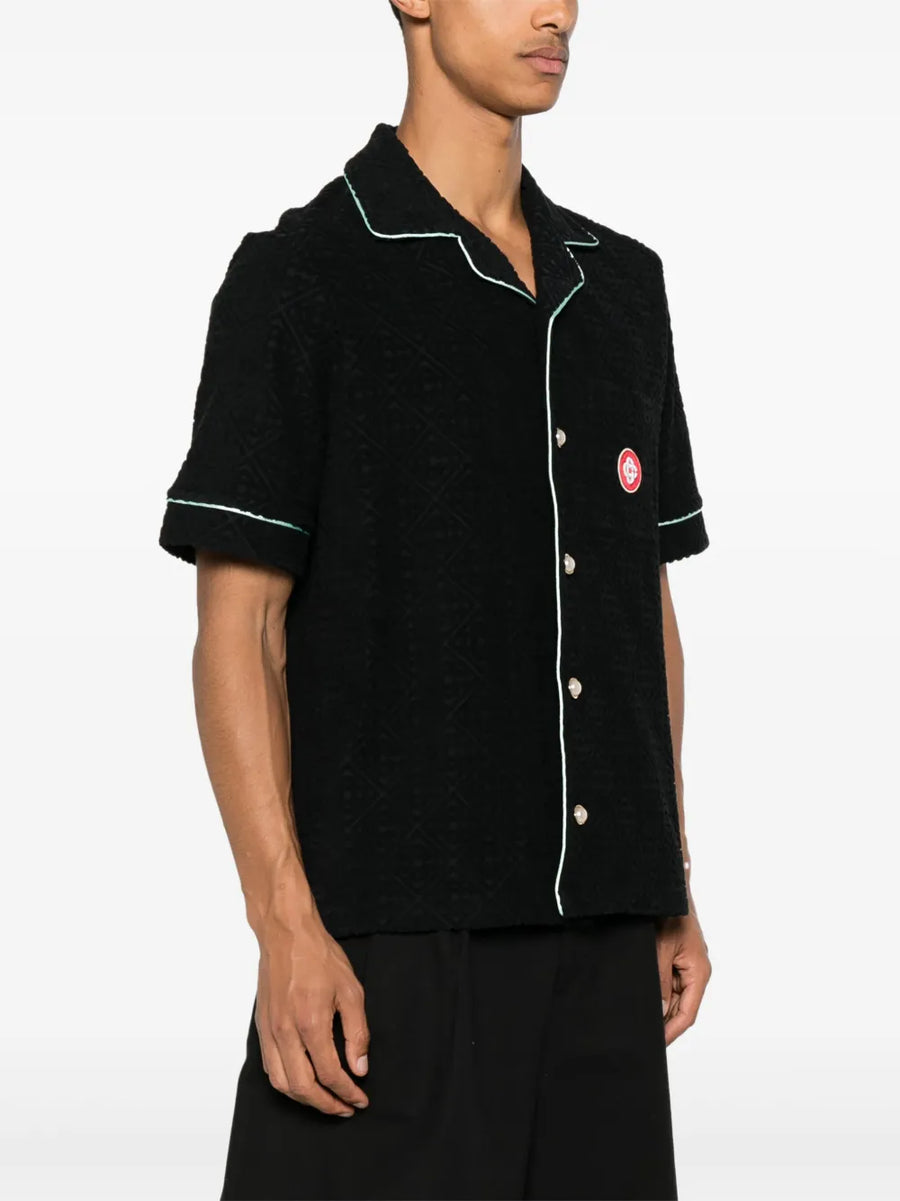 CASABLANCA - Monogram Jacquard Towelling Short Sleeve Shirt CASABLANCA - Monogram Jacquard Towelling Short Sleeve Shirt
