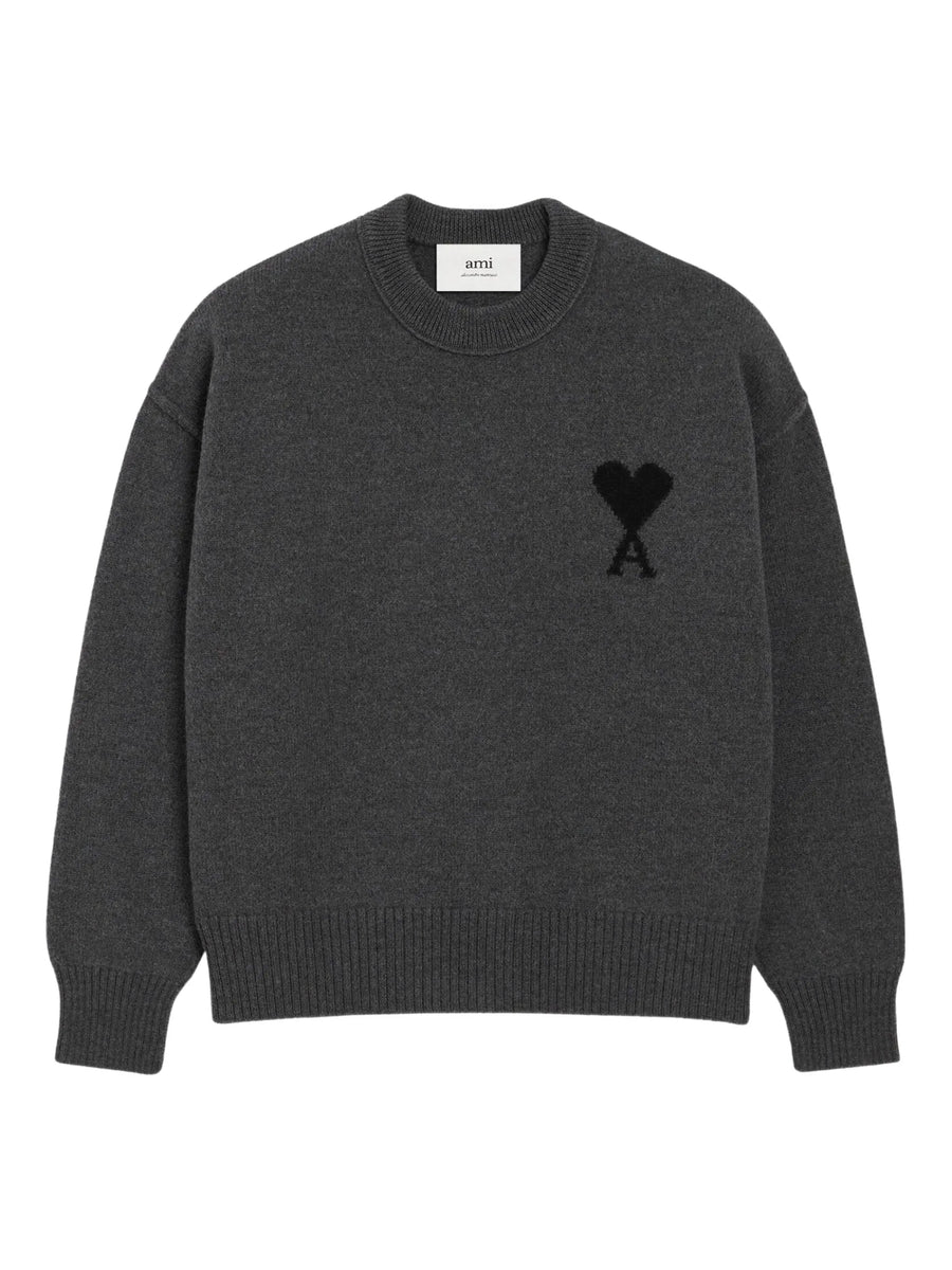 AMI - ADC Crewneck Sweater Gris Chine/Noir