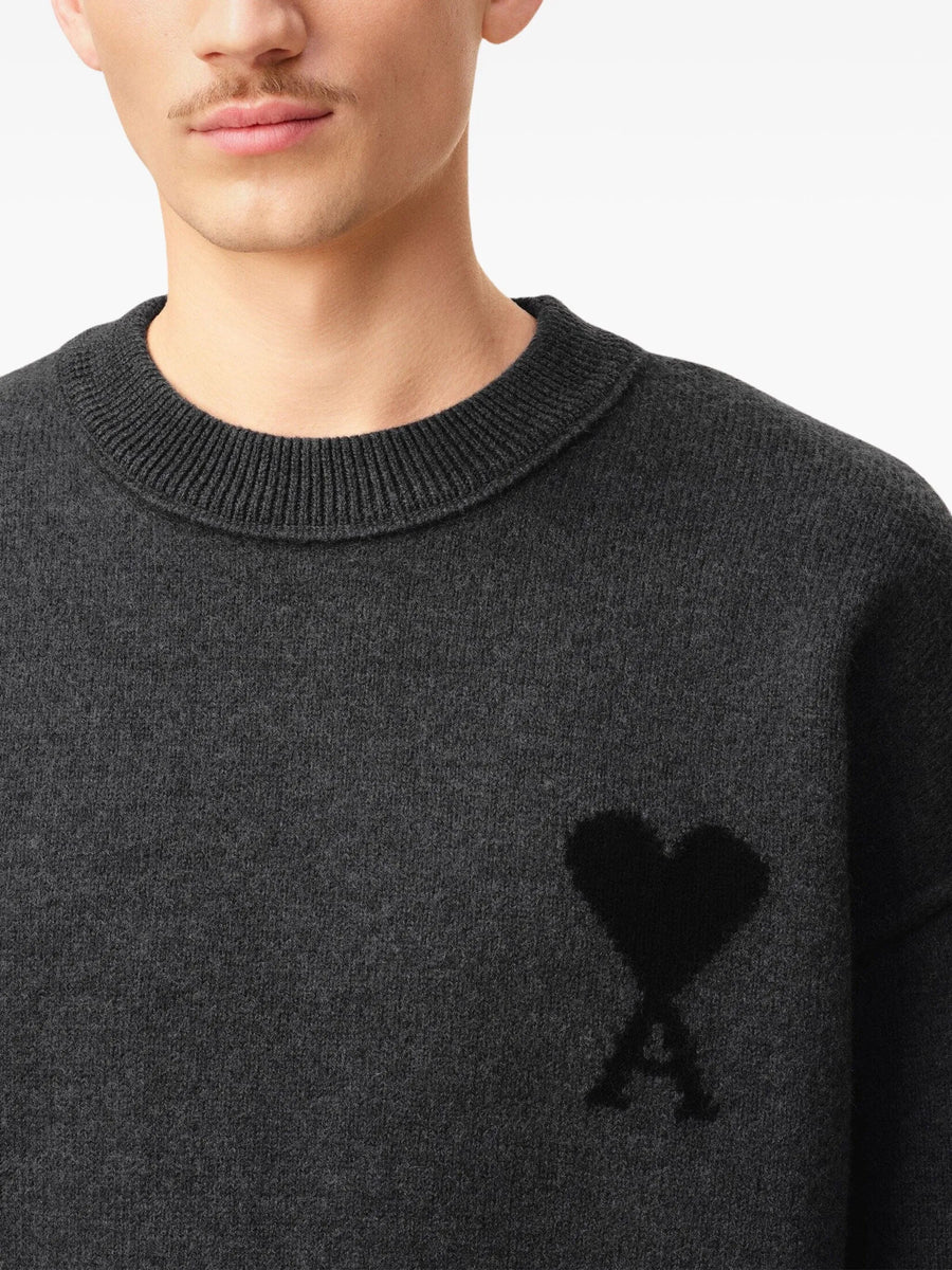 AMI - ADC Crewneck Sweater Gris Chine/Noir
