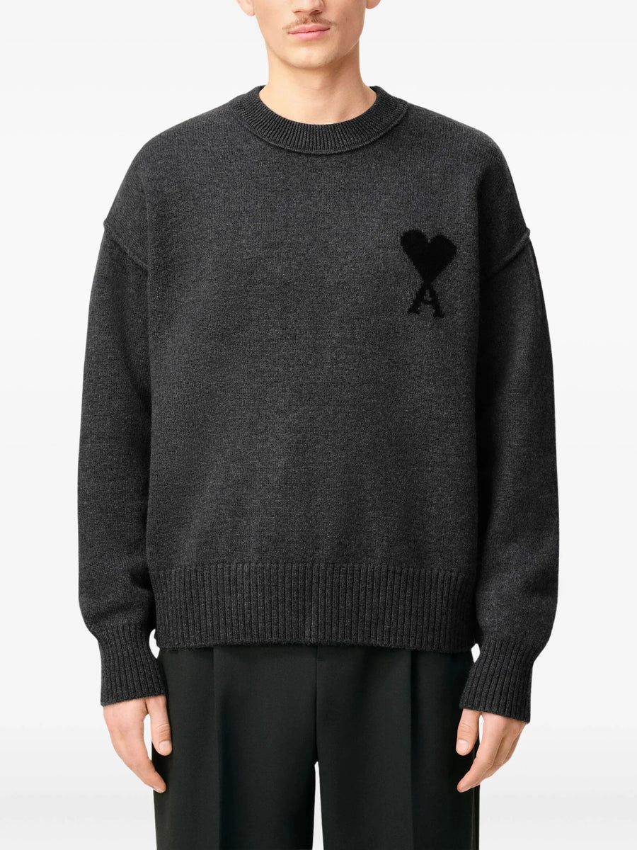 AMI - ADC Crewneck Sweater Gris Chine/Noir