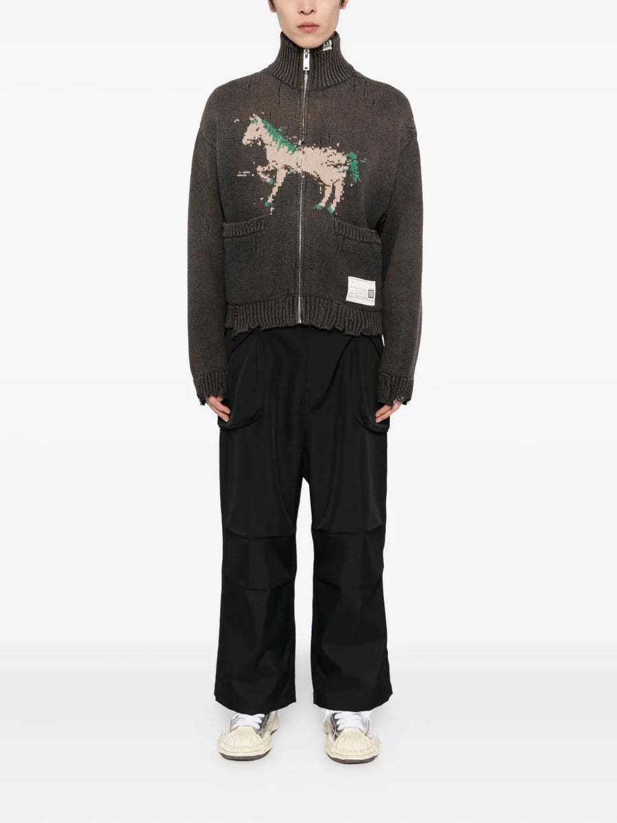 MAISON MIHARA YASUHIRO - Hoose Jacquard Knit Cardigan Black