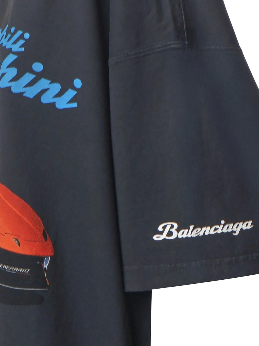 BALENCIAGA - Oversized T-shirt Lamborghini Faded Black