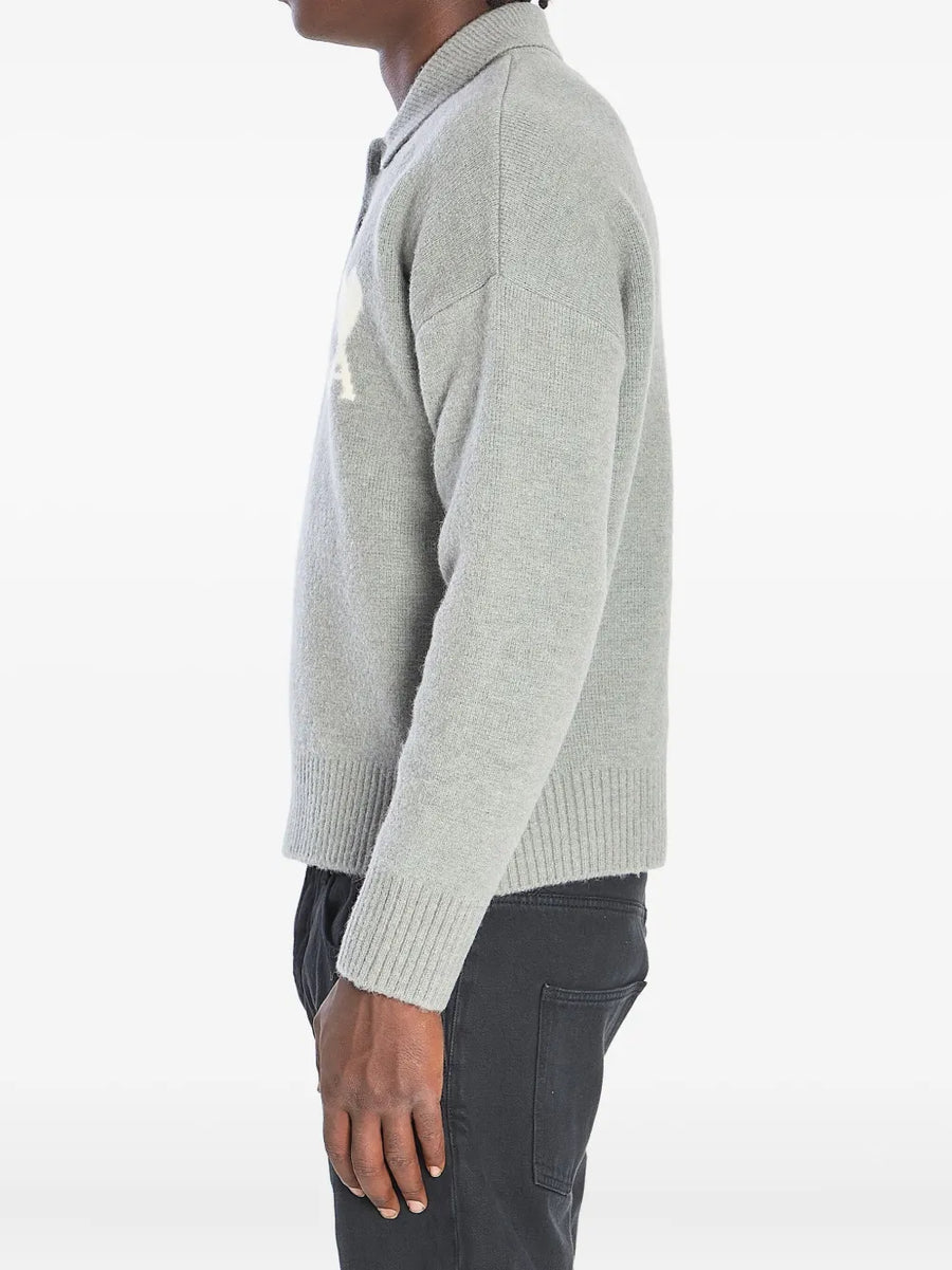 AMI - ADC Polo Sweater Gris Ecru