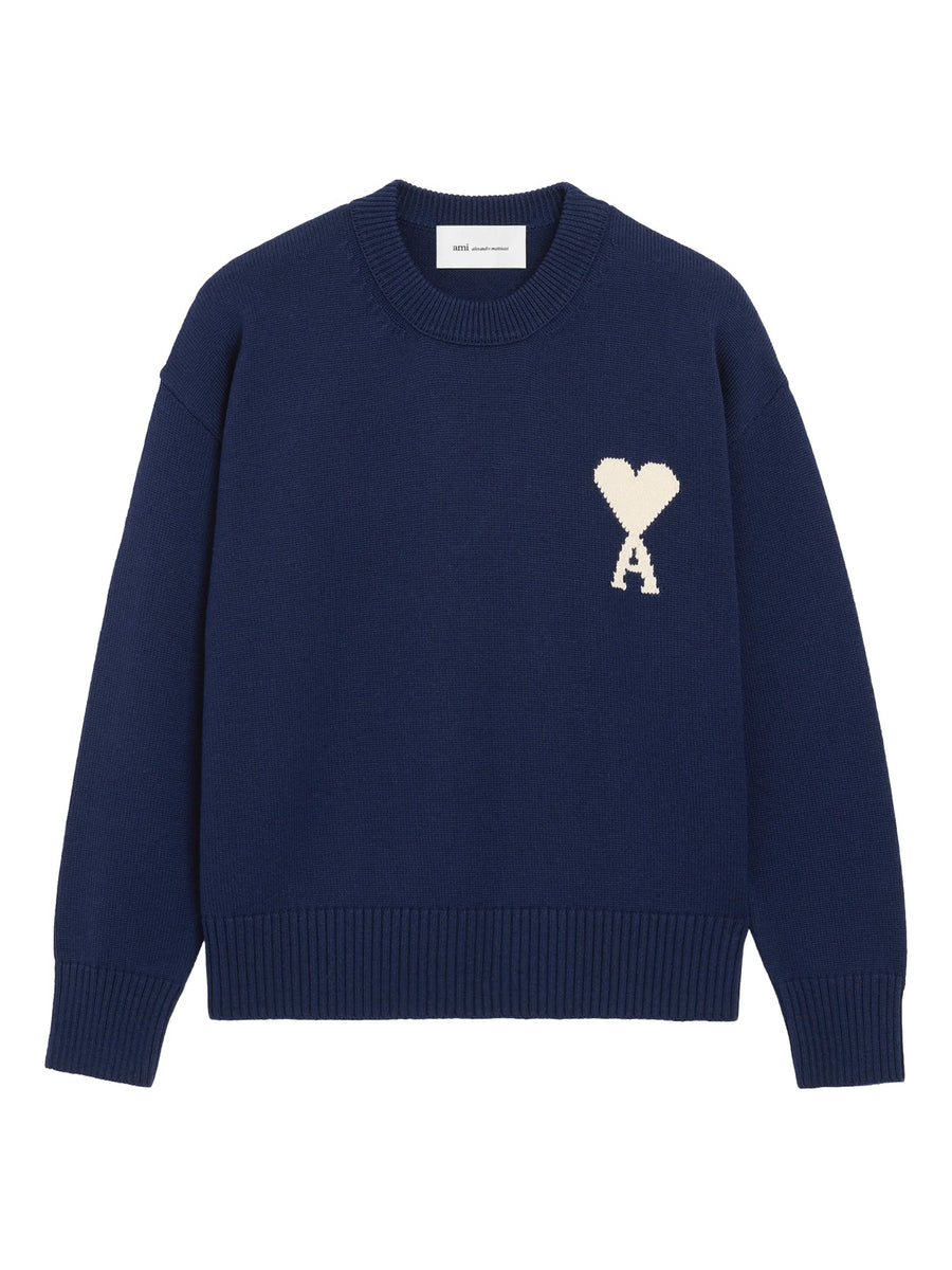 ネイビー ami parisセーター AMI - ADC Crewneck Sweater Encre Ecru – Anrosa Store