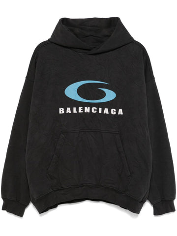 BALENCIAGA - Men's Loop Sports Icon Hoodie Medium Fit Black