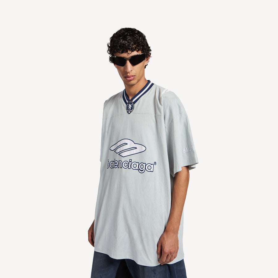 BALENCIAGA - V Neck Oversized Tshirt American Grey – Anrosa Store