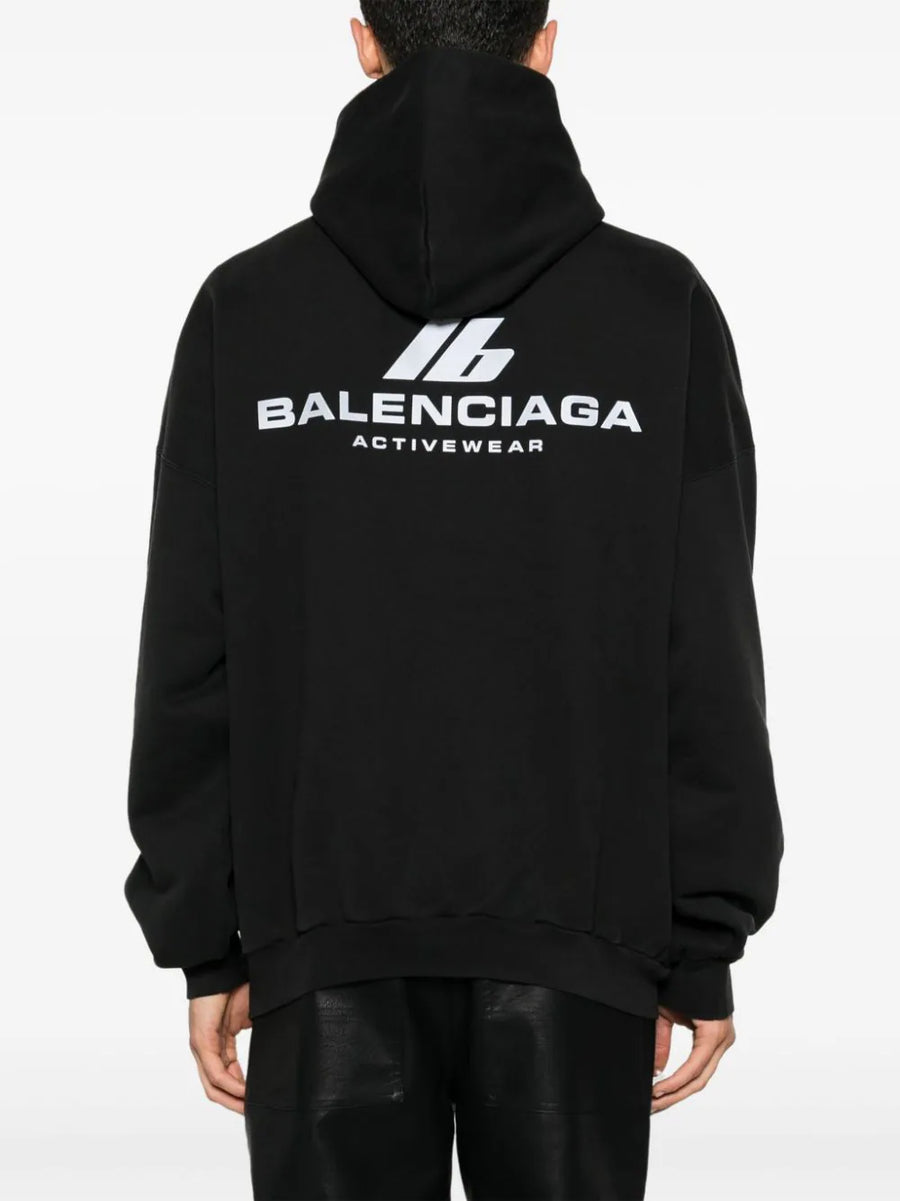 BALENCIAGA - Activewear Hoodie Faded Black