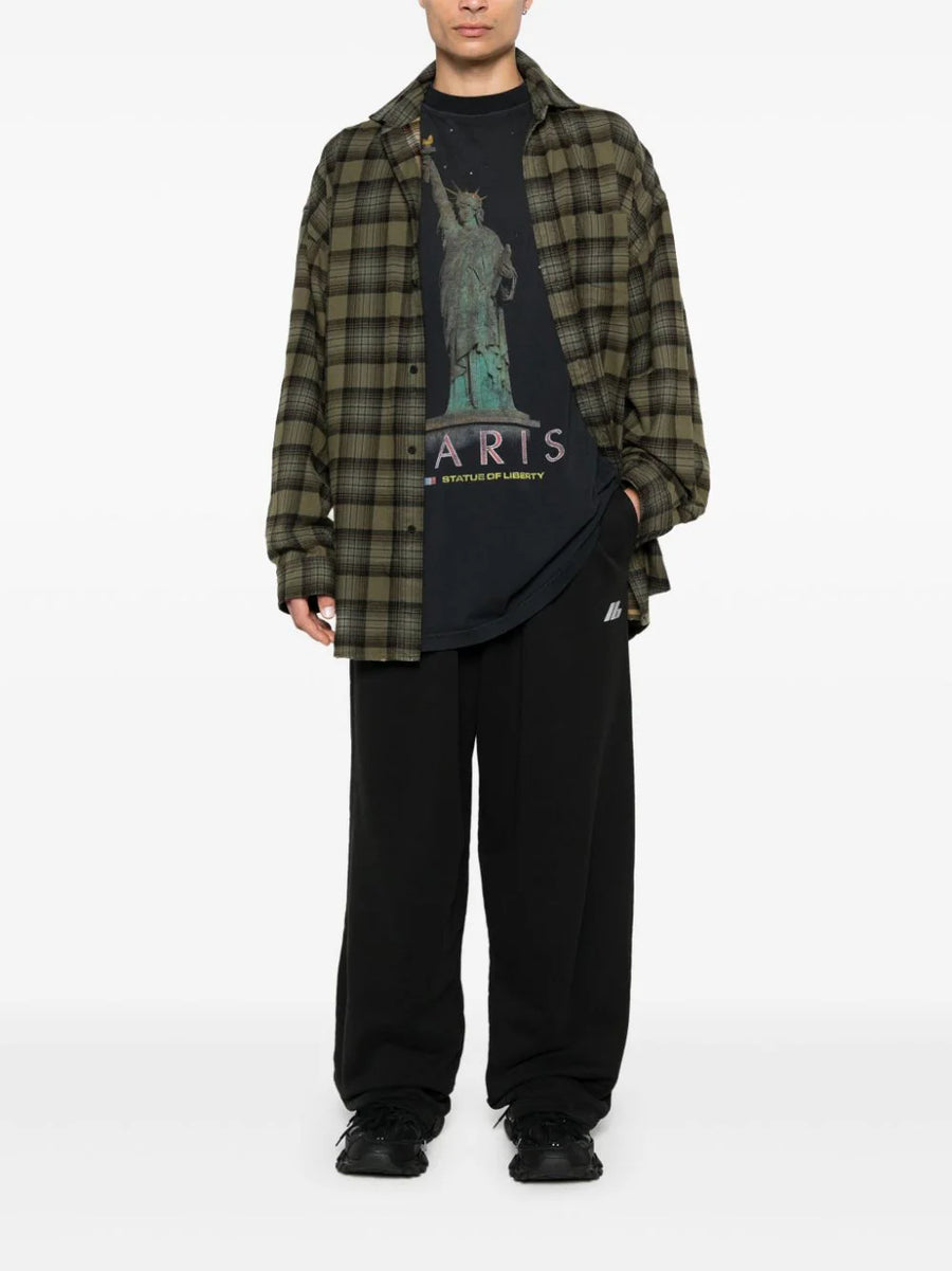 BALENCIAGA - Overprint Check Flannel Khaki – Anrosa Store BALENCIAGA - Overprint Check Flannel Khaki – Anrosa Store