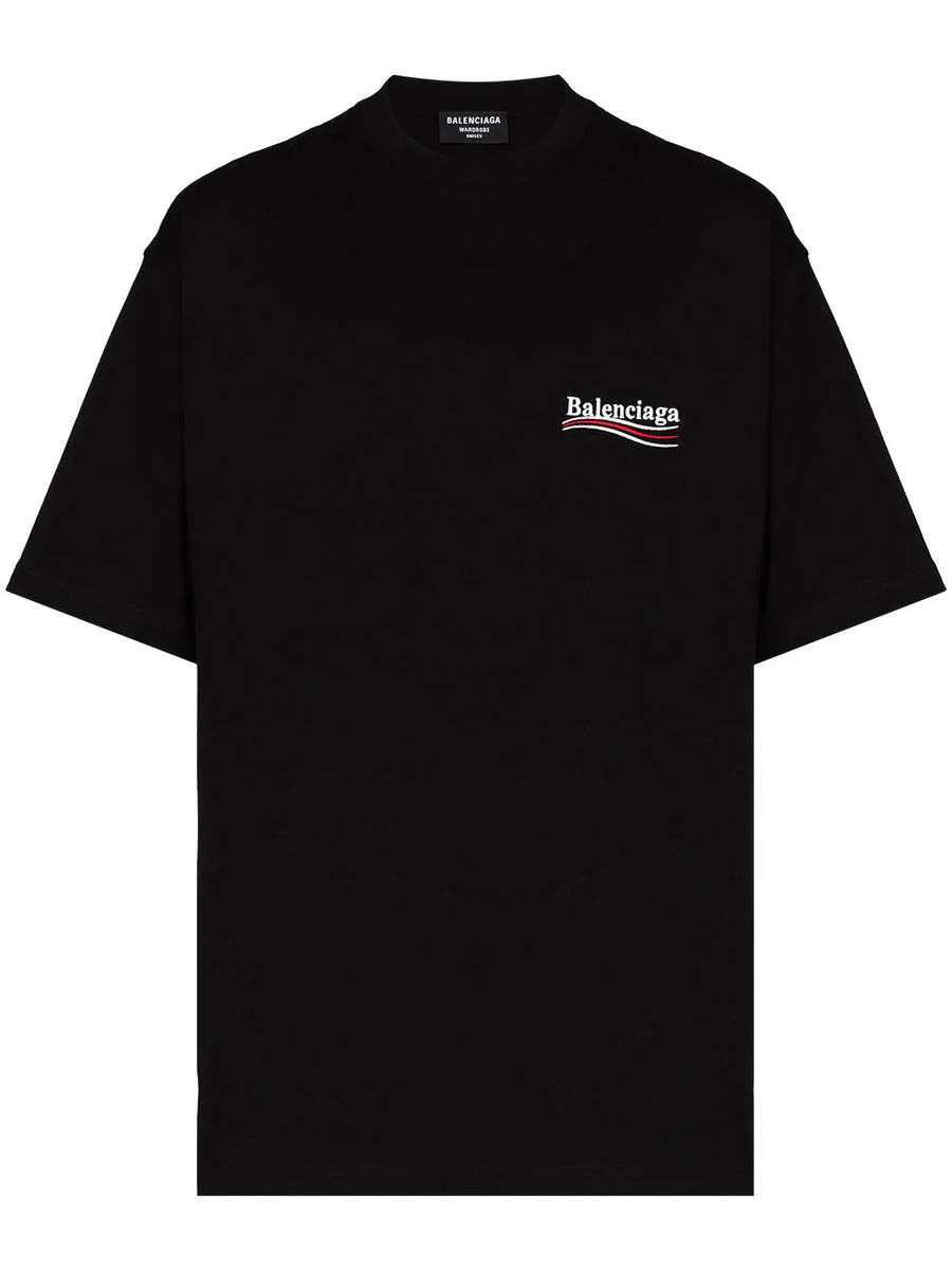 BALENCIAGA - Political Black Small Fit T-shirt