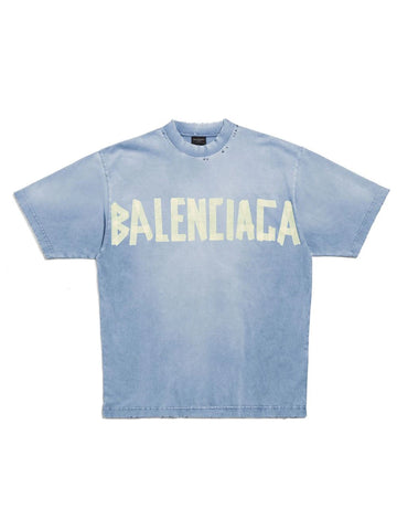 BALENCIAGA - Tape Type Vintage Jersey Faded Blue