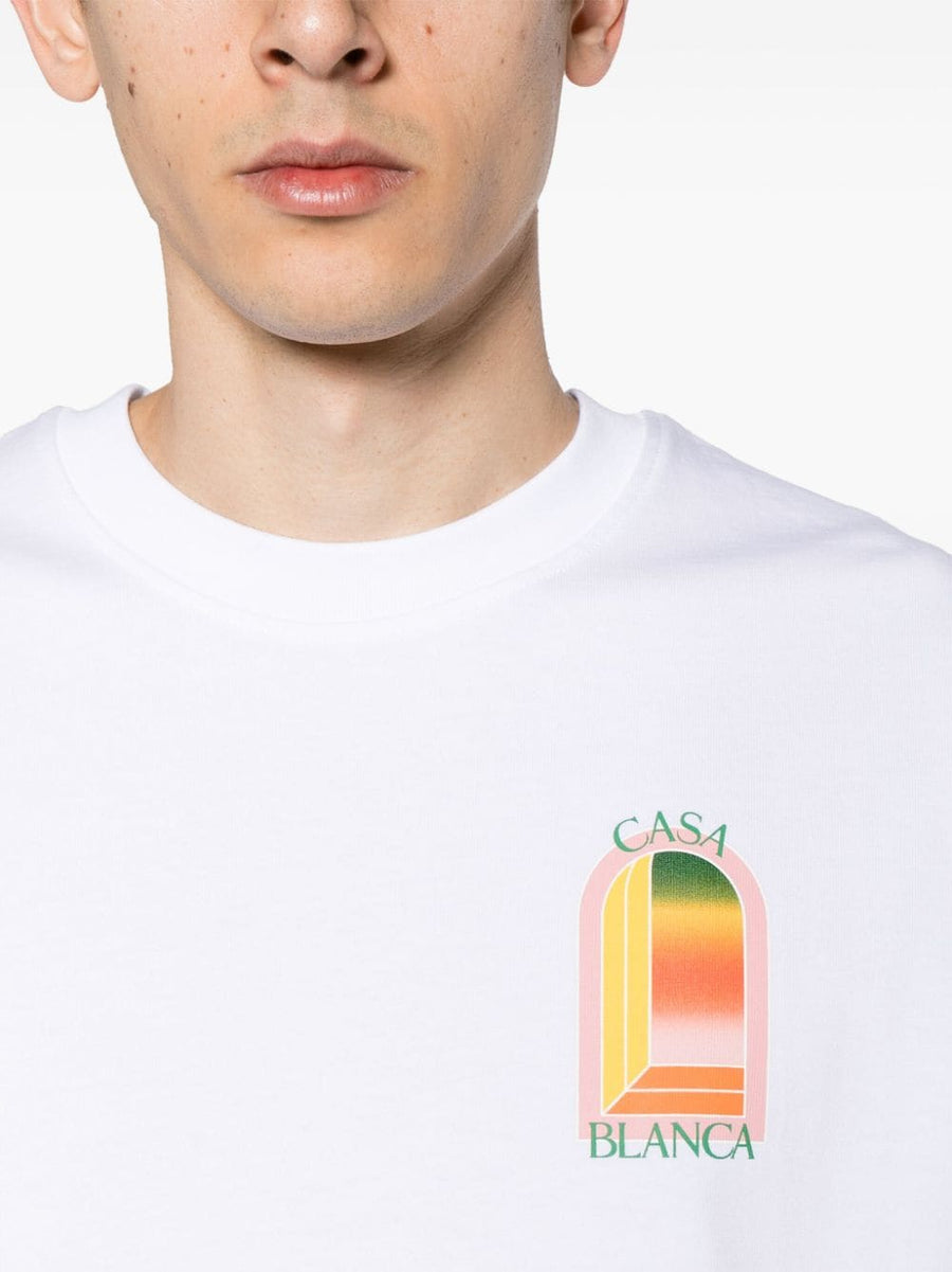 CASABLANCA - Gradient Arch Logo Printed T-Shirt White
