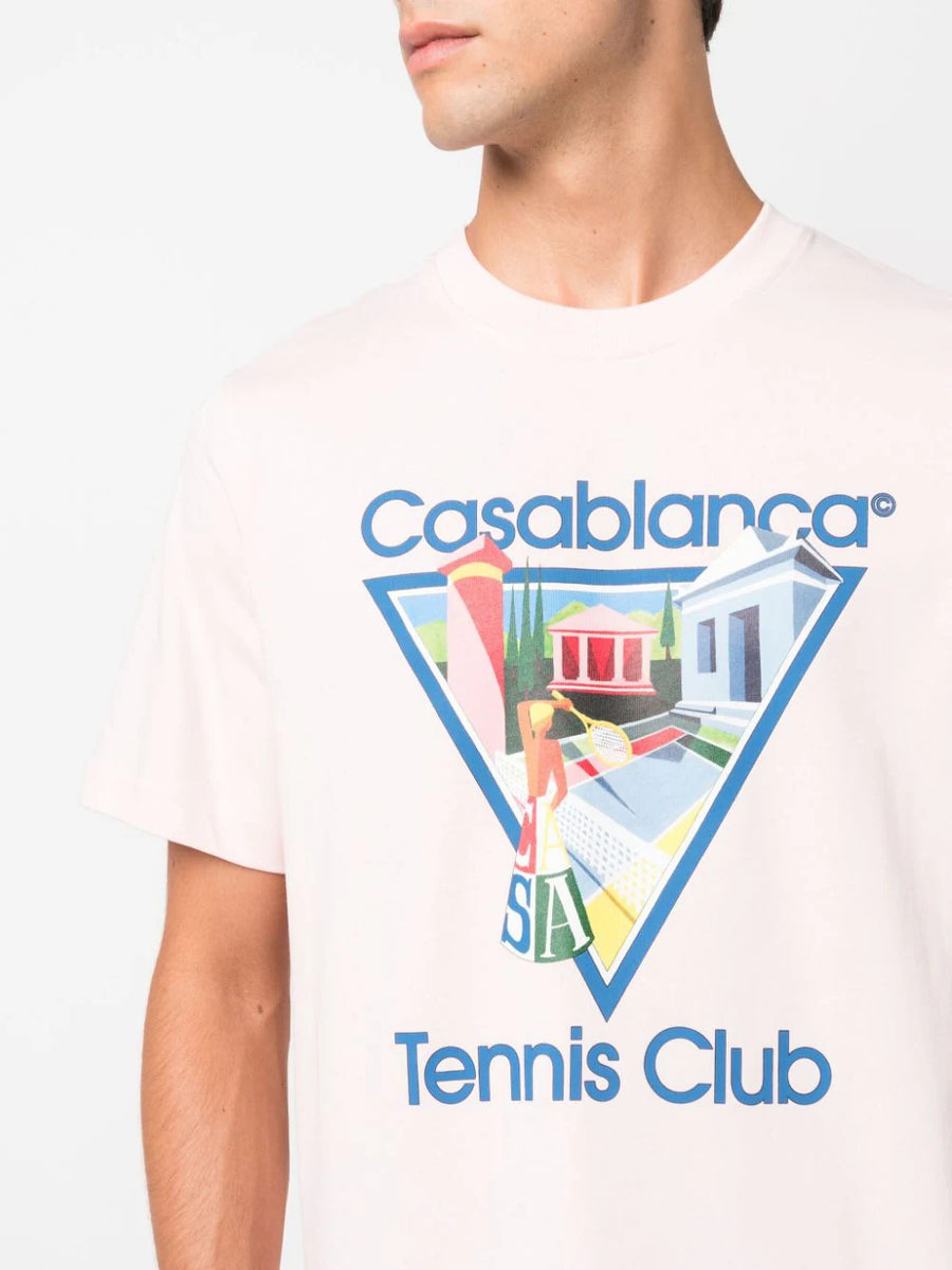 CASABLANCA - La Joueuse Printed T-Shirt Pale Pink