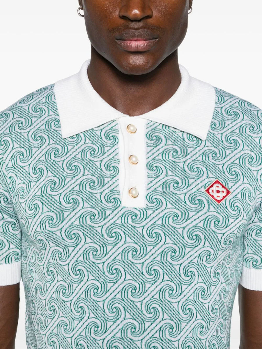 CASABLANCA - Jacquard Monogram Polo