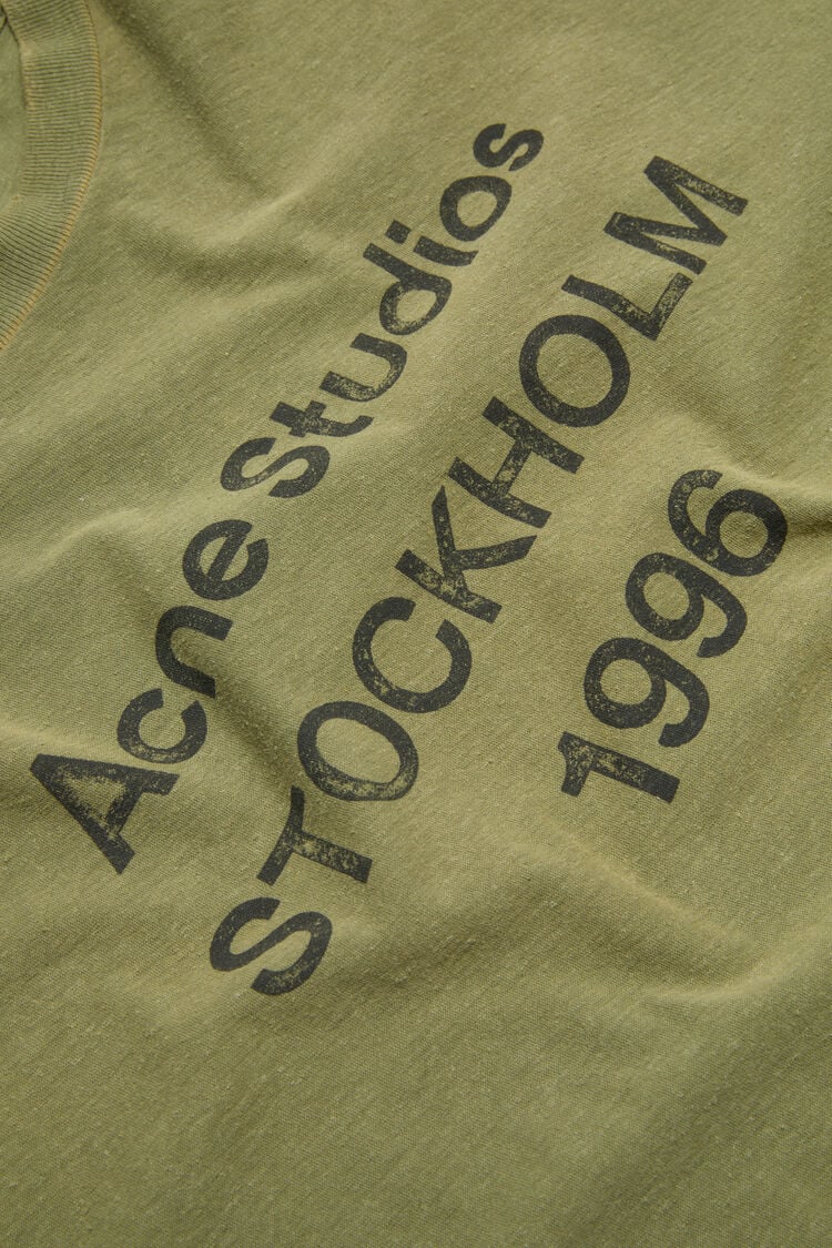 ACNE STUDIOS - Logo T-shirt Relaxed Fit Olive Geen