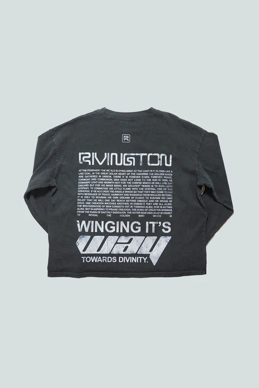 RIVINGTON ROI REBIS - Divinity Paper Garden LS Tee Faded Black