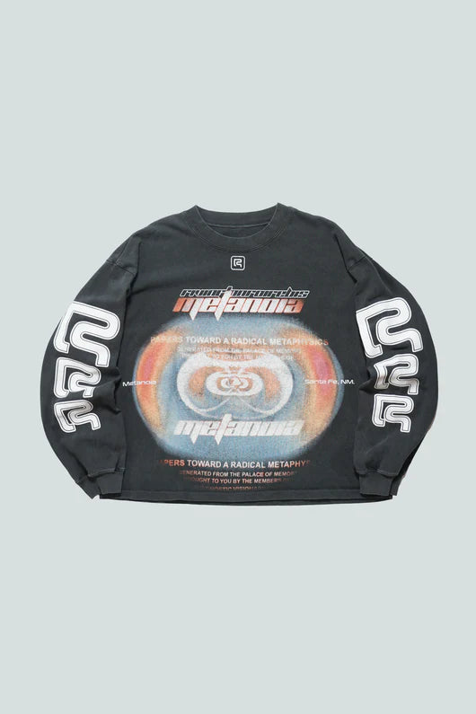 RIVINGTON ROI REBIS - Divinity Paper Garden LS Tee Faded Black