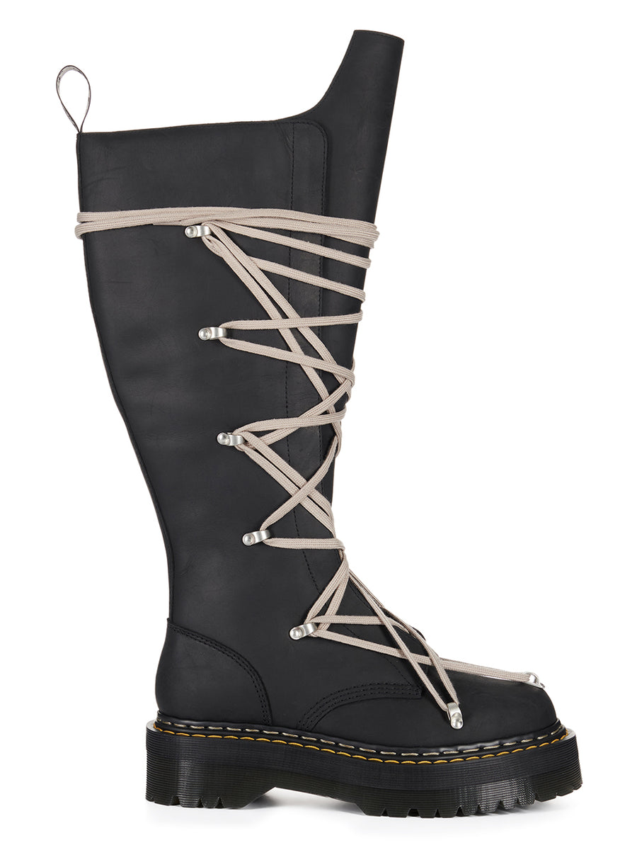 RICK OWENS - Dr.Martens 1B60 Quad Sole Pentalace Boot Black