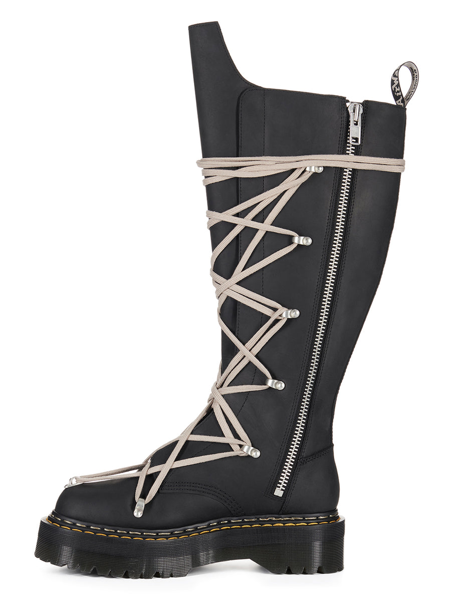 RICK OWENS - Dr.Martens 1B60 Quad Sole Pentalace Boot Black