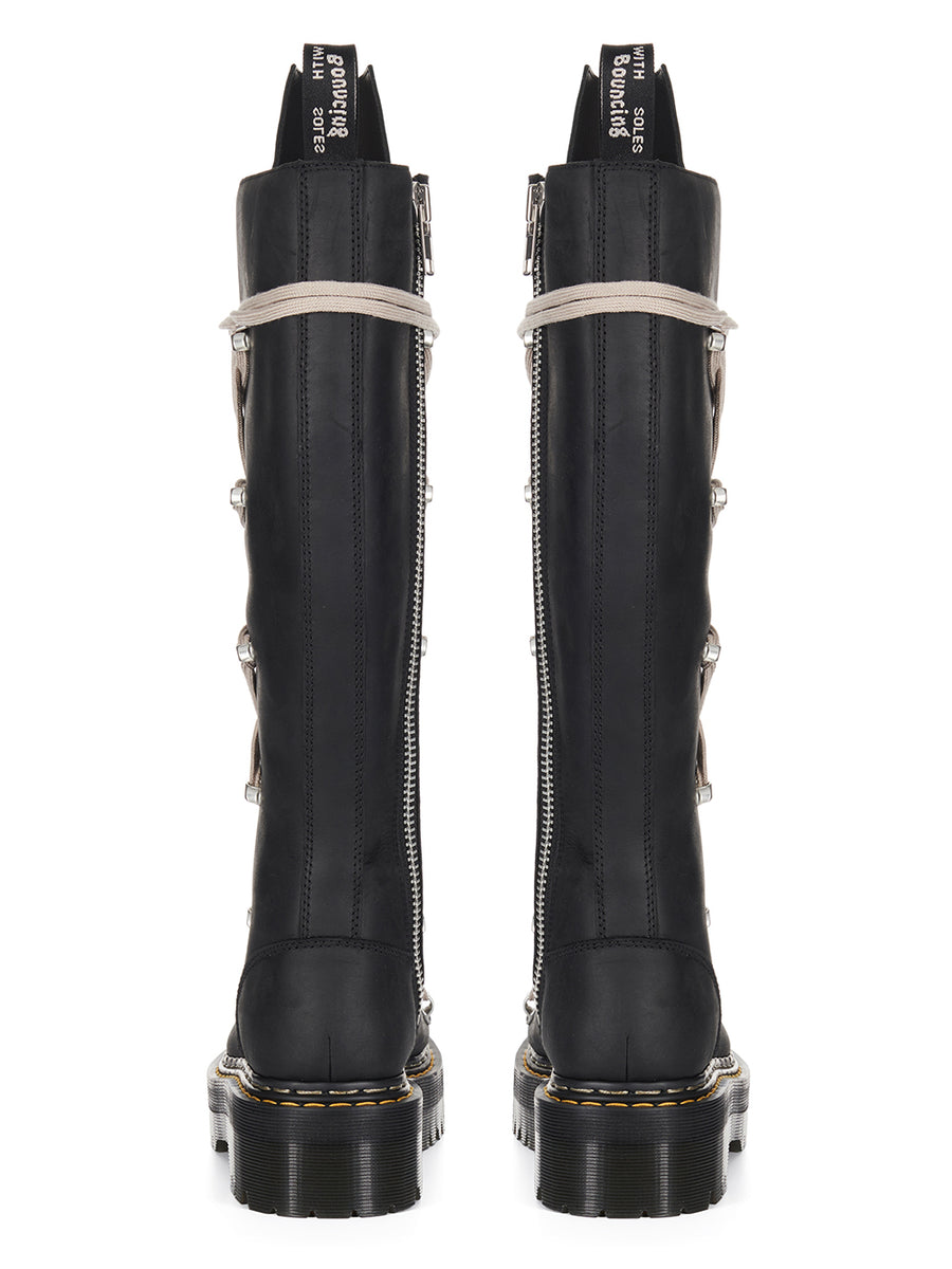 RICK OWENS - Dr.Martens 1B60 Quad Sole Pentalace Boot Black