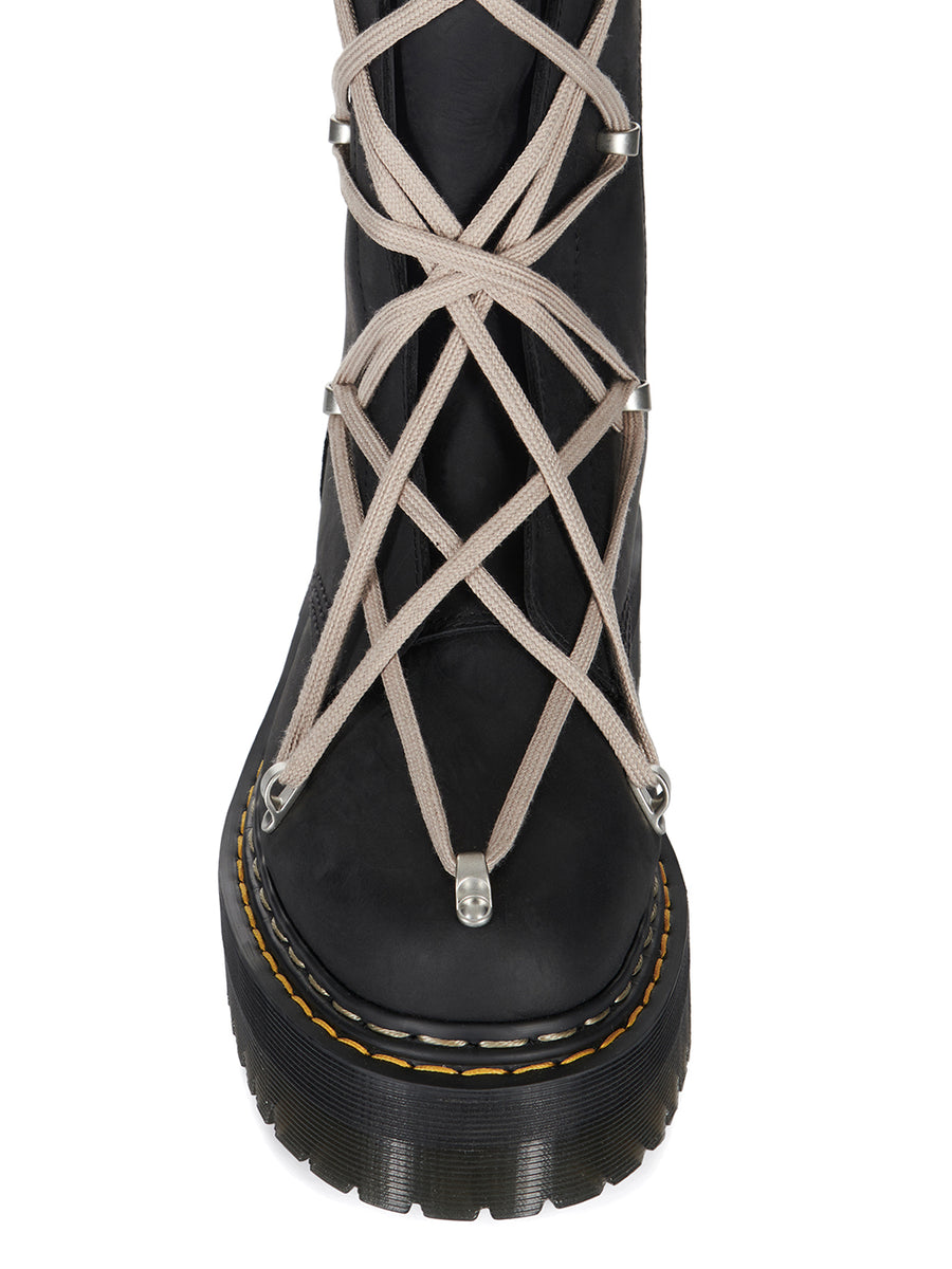 RICK OWENS - Dr.Martens 1B60 Quad Sole Pentalace Boot Black