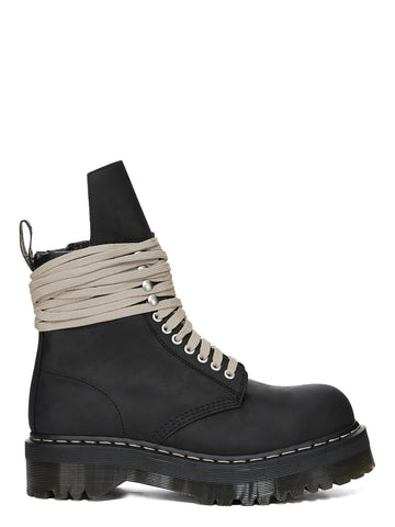 RICK OWENS - Dr.Martens Quad Sole Steel Toe Boot Black