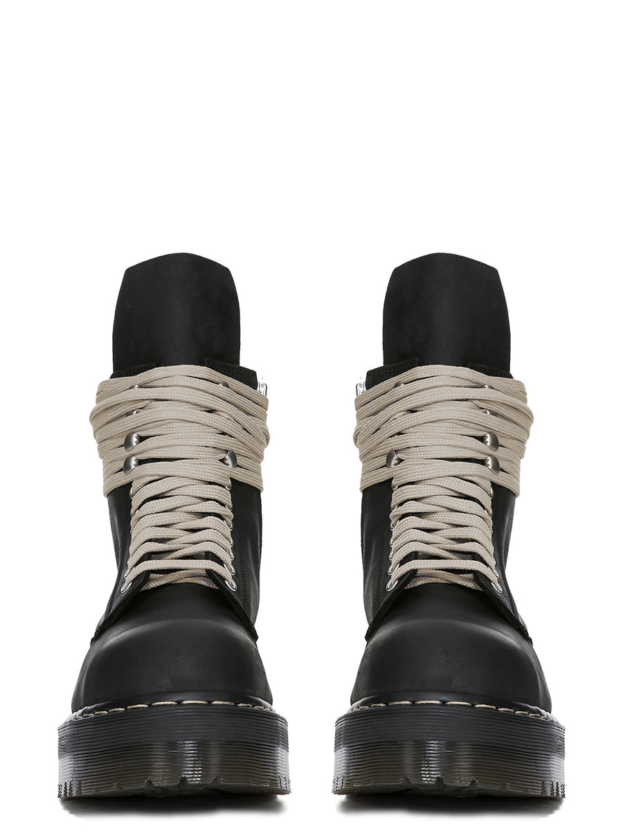 RICK OWENS - Dr.Martens Quad Sole Steel Toe Boot Black