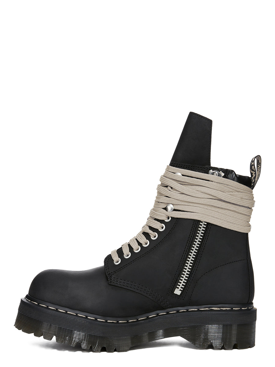 RICK OWENS - Dr.Martens Quad Sole Steel Toe Boot Black