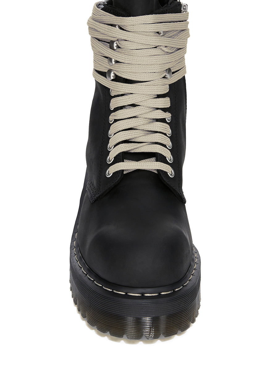 RICK OWENS - Dr.Martens Quad Sole Steel Toe Boot Black