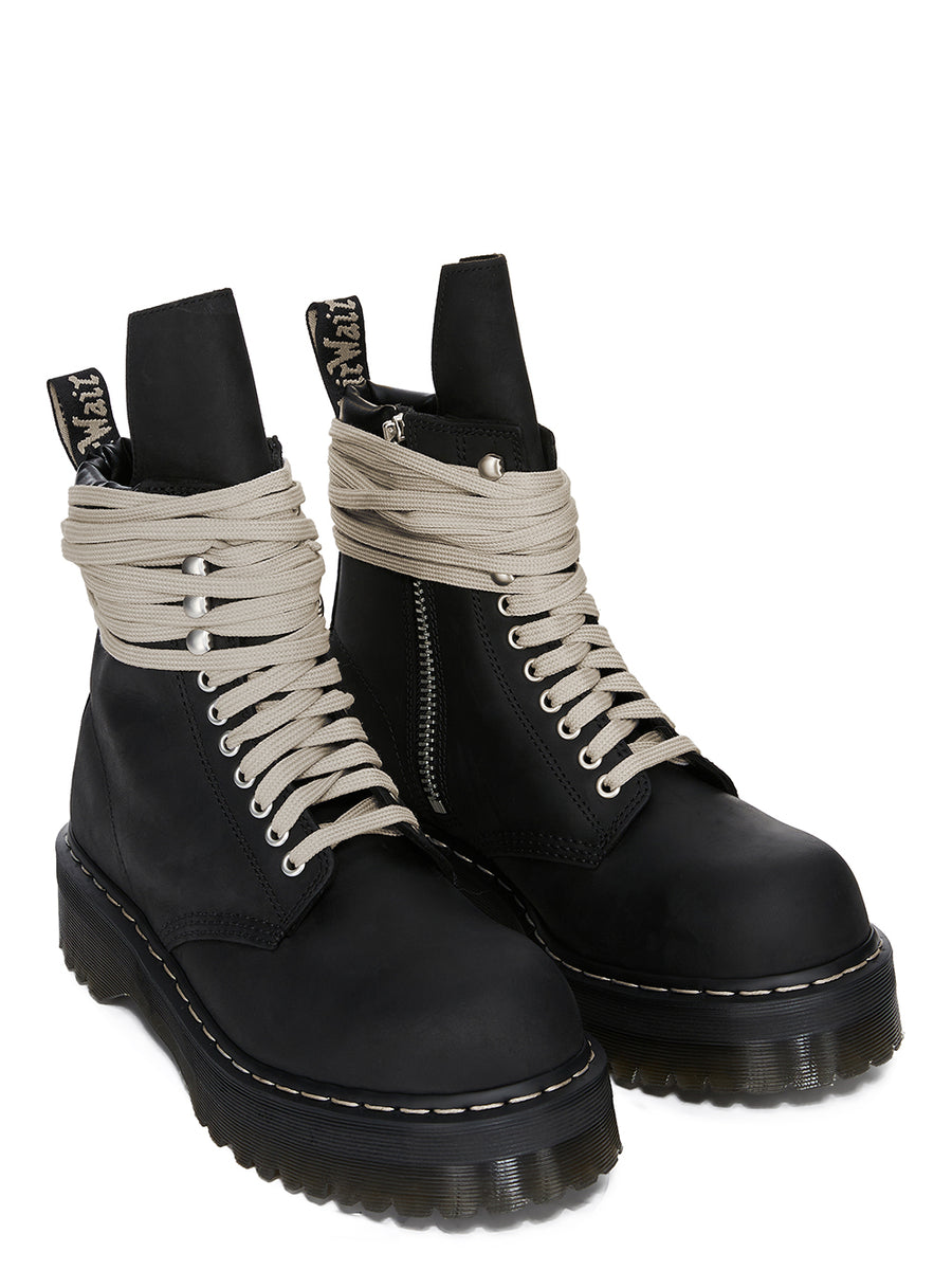 RICK OWENS - Dr.Martens Quad Sole Steel Toe Boot Black