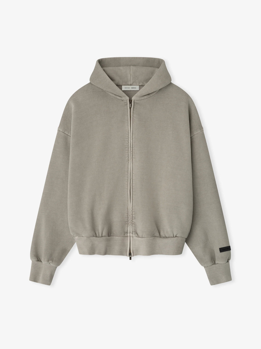 ESSENTIALS - Classic Full Zip Hoodie Smoke Grey – Anrosa Store