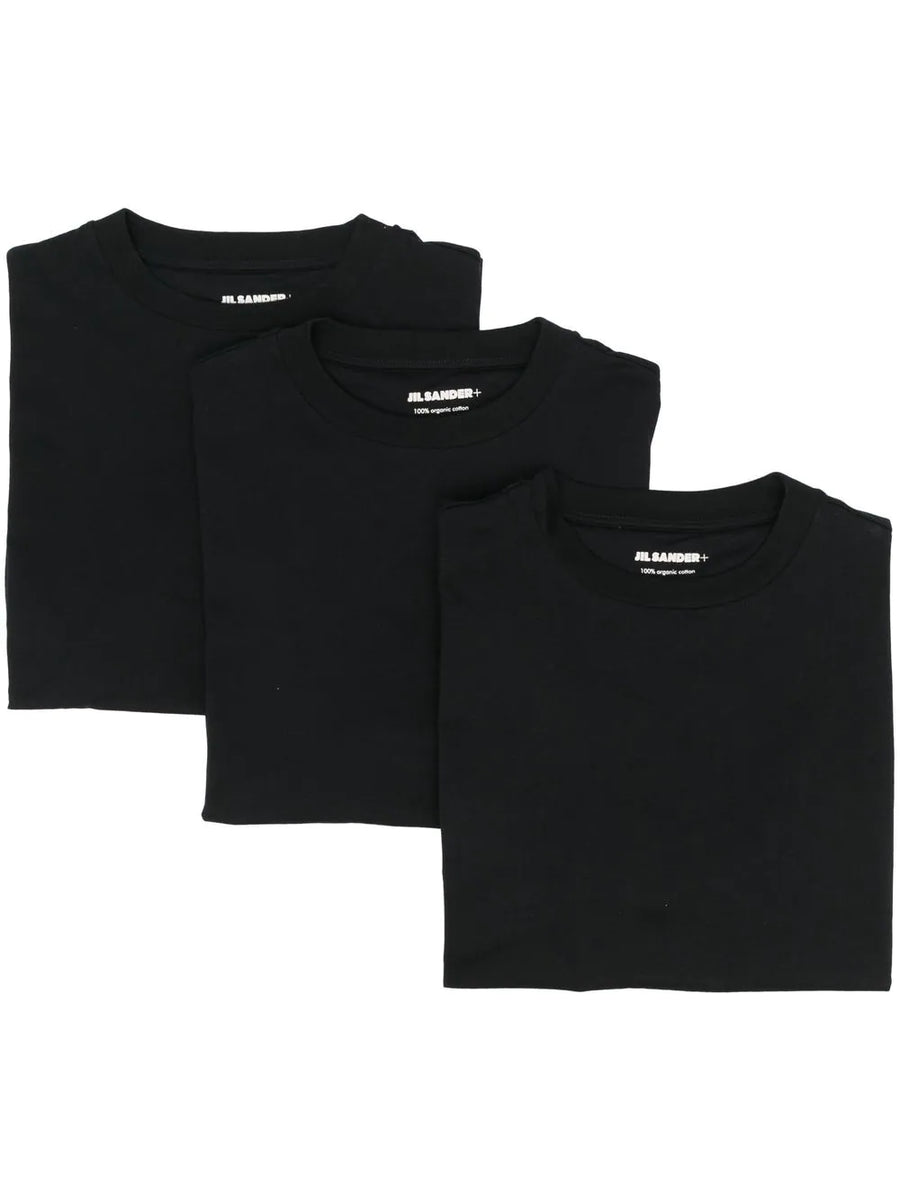 JIL SANDER - Logo Print 3 Pack T-shirt Black