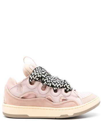 LANVIN - Women Leather Curb Pale Pink Sneakers