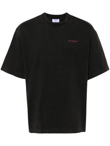 OFF-WHITE - Pink Bacchus Skate T-Shirt Black Fuchsia